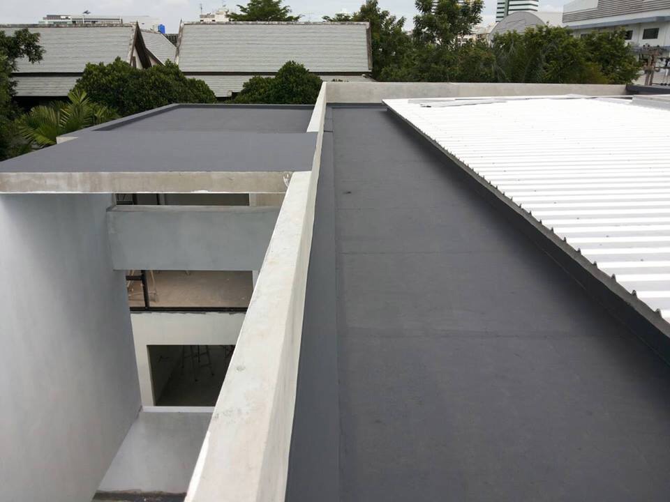 เคลือบพื้นดาดฟ้ากันรั่วซึม (Waterproofing) ด้วยวัสดุAcrylicและPolyurethene