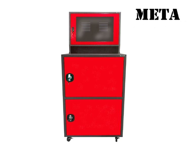ตู้คอมเหล็ก รุ่น MC-2503 สีเทาแดง